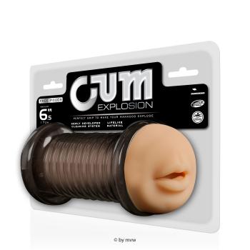 Cum Explosion Masturbator Mouth Black/Clear ca. 17 cm