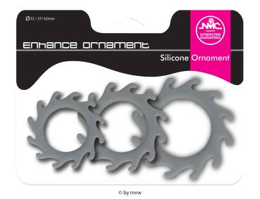 Enhance Ornament Silicone Cockring Set Grey NETTO
