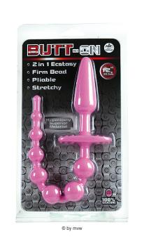 Butt-On 2 in 1 Ecstasy  pink  ca. 30.50cm