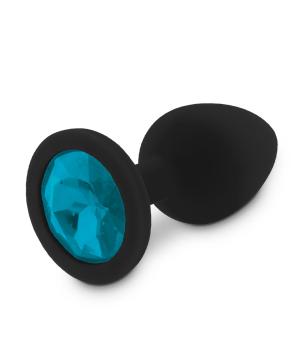 RelaXxxx Silicone Diamont Plug black/blue Size S