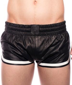 Prowler RED Leather Sports Shorts Black/White Large