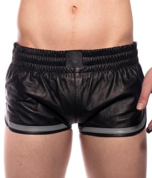 Prowler RED Leather Sports Shorts Grey Large
