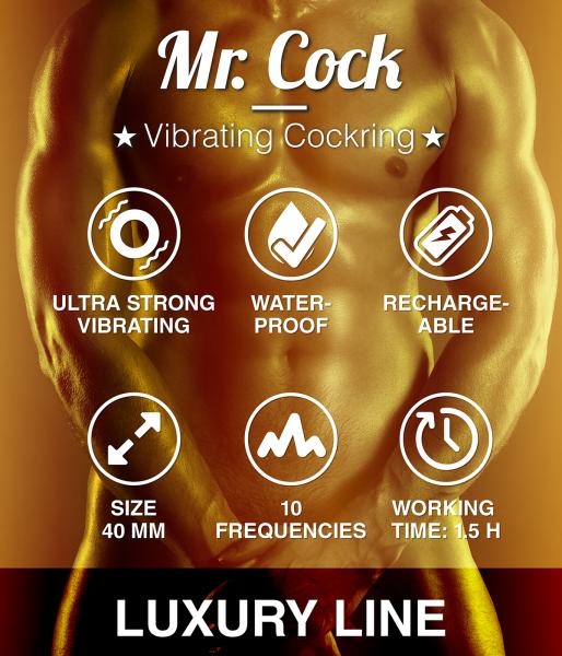 Mr.Cock Luxury Line Rechargable Vibrating Cockring 40mm