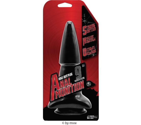 Anal Munition Huge Butt Plug Black ca. 23 cm