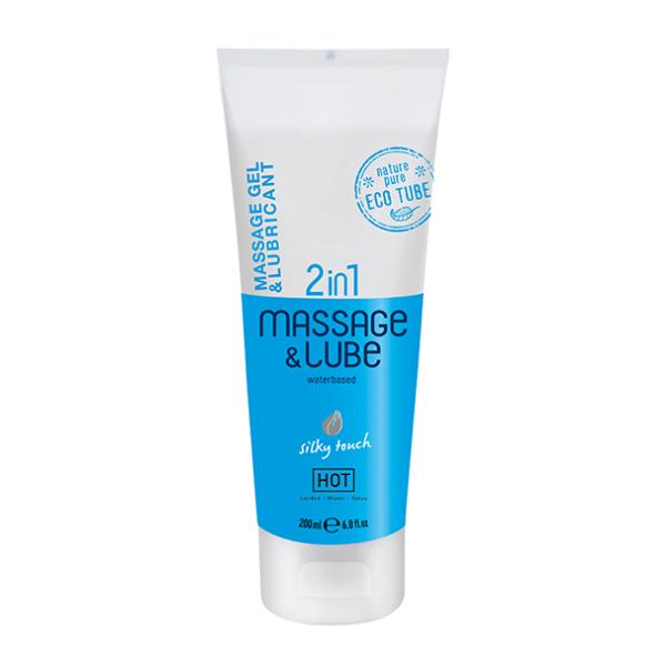 HOT 2 in 1 Massage & Lube Waterbased Silky touch 200ml NETTO